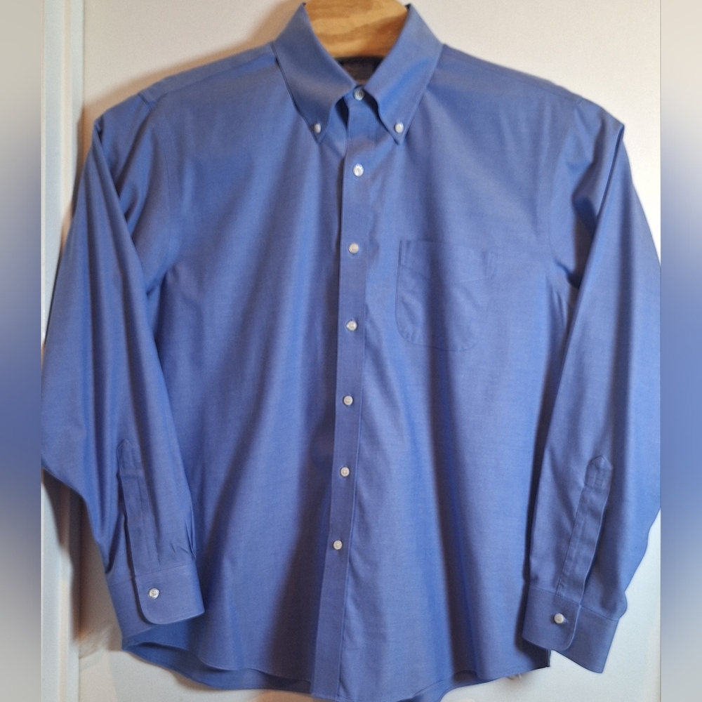 Brooks Brothers Men’s 16.5-35‎ Regent Fit Non-Iron Long Sleeve Blue Dress Shirt